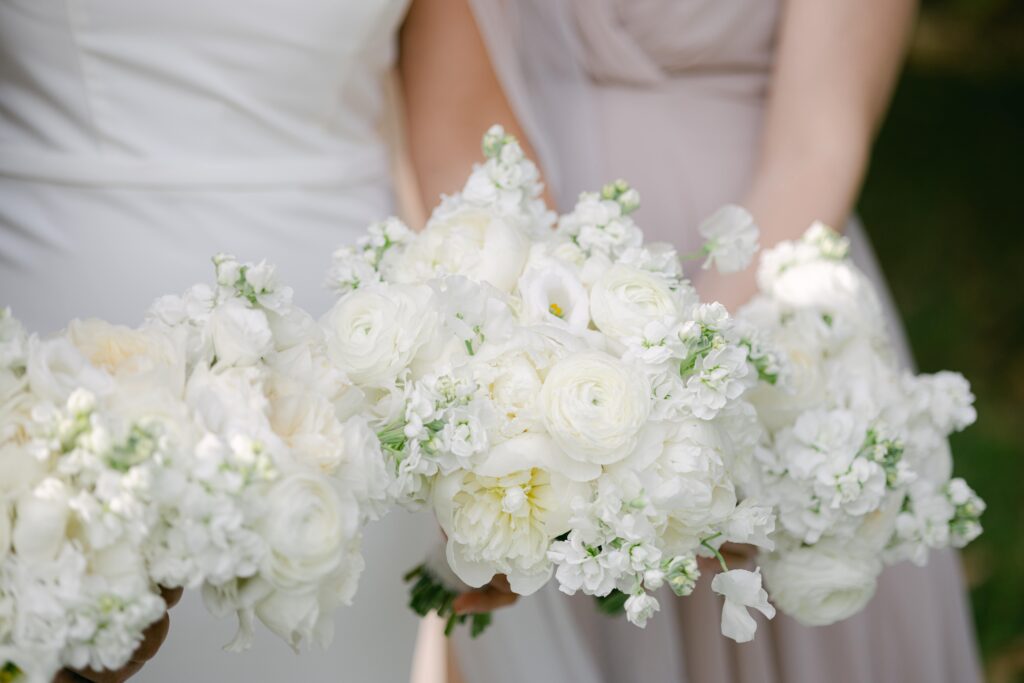 Bridal Bouquets from quiet luxury wedding at The Inn at Grace Farm