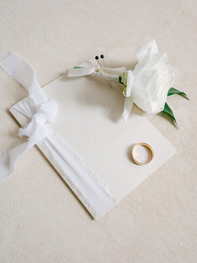 boutonniere and vow book