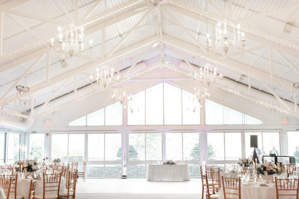 atrium inside the essex resort wedding